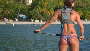 girl stand-up paddleboard hydration pack